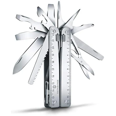 Abbildung von Victorinox Multitoolfunktionstool, Taschen Werkzeug, Swiss Tool X, 26 Funktionen, Drahtschaber, Schere, Klinge, Made