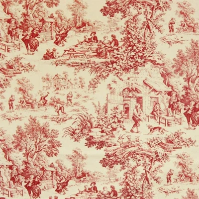 Abbildung von Toile de Jouy karminrot