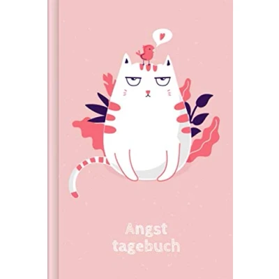 Abbildung von Angsttagebuch: Als Selbsthilfe zum Ausfüllen &amp; Ankreuzen zur SCHNELLEN Erfassung von Angst Panikattacken mit Angstlevel + Symptome Erste Anzeichen uvm Motiv: Rosa Katze