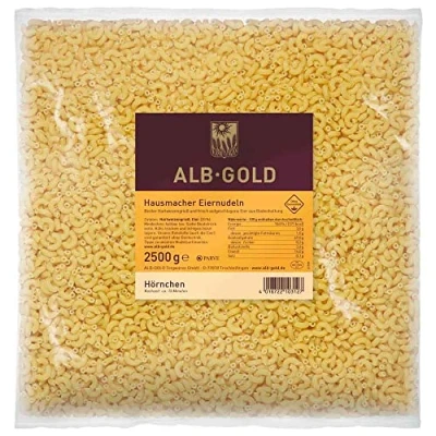 Abbildung von Albgold Nudelhörnchen lose 2,5kg Beutel