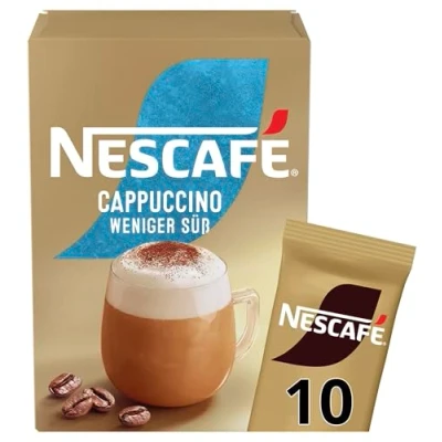 Abbildung von NESCAFÉ GOLD Typ Cappuccino Weniger Süß, Getränkepulver aus löslichem Bohnenkaffee, koffeinhaltig, 1er Pack (1 x 10 Sticks à 12,5g)