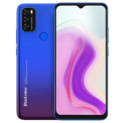 Abbildung von Blackview Android 11 Smartphone ohne Vertrag A70P, Octa Core 4GB+32GB, 6,5’’ HD+, 8,3mm Schlank&amp;leicht, 5380mAh Akku, 13MP+5MP,Dual SIM Handy 4G, Gesichtsentsperrung&amp;Fingerabdruck GPS Blau