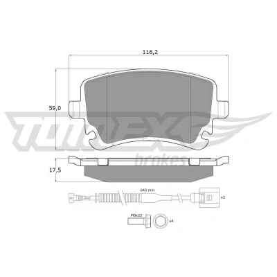 Abbildung von TOMEX brakes TX 12 37 Bremsbelagsatz Hinterachse RENAULT: ESPACE 3, LAGUNA 1, 1 Grandtour