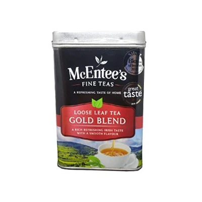 Abbildung von McEntee&#039;s Irish Gold Blend Loose Tea 500 g Dose Eine kräftige und aromatische Mischung aus losem kenianischem Assam Schwarztee