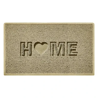 Abbildung von Nicoman Love at Home Fußmatte 75 x 44 cm Honesty Beige strapazierfähig rutschfest Indoor/Outdoor Eingangsbarriere Schmutzfangmatte Patio Garten Wintergarten Heart