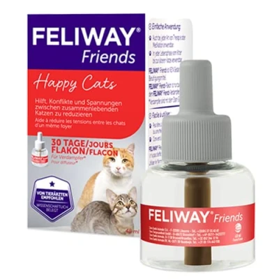 Abbildung von FELIWAY Friends Nachfüllflakon für Katzen reduziert Konflikte &amp; Spannungen wie Jagen, Kämpfen Anstarren Konfliktverhalten glückliche 48ml