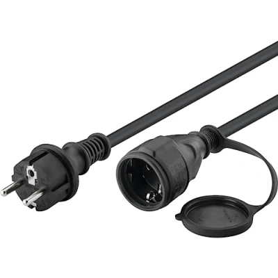 Abbildung von Goobay 71475 Stromkabel Verlängerung mit IP44 für Außenbereich; Wasserdichtes Outdoor Verlängerungskabel Schutzkontaktbuchse (Typ F, CEE 7/4) &gt; Schutzkontaktstecker 7/7) Außen; 10m