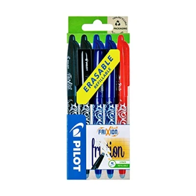 Abbildung von Pilot Frixion Tintenroller, radierbar, Schwarz 5 teilig 2 Black/ Blue/ 1 Red