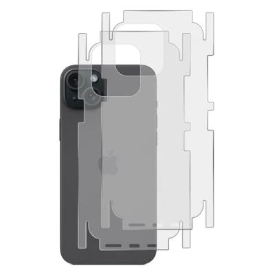 Abbildung von GIOPUEY[2 Stück Rückseite Folie Kompatibel mit iPhone 15, 15 Schutzfolie, Weiches TPU, Dünn, Matte Textur, Schützende Grenze Translucent