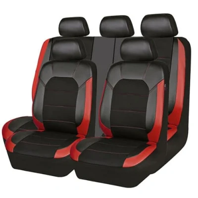 Abbildung von KLUFO Auto Leder Sitzbezüge Sets für VW T4 T5 T6 Multivan/MK6 2000 2023 2024, Sitzschoner Wasserdichter VerschleißFest Atmungsaktiv Zubehör,Red