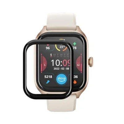 Abbildung von kwmobile 2X Transparente Displayschutzfolie kompatibel mit Huami Amazfit GTS 4 Folie Schutzfolie für Fitness Tracker robuster Displayschutz