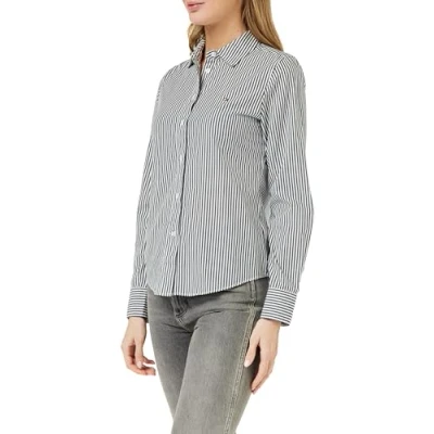 Abbildung von Tommy Hilfiger Damen Hemd Essential Stp Regular Shirt Freizeithemd, Blau (Ithaka Stp/ Desert Sky), 32