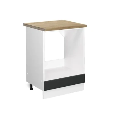 Abbildung von Vicco Herdumbauschrank R Line, Anthrazit Landhaus/Weiß, 60 cm, AP Eiche