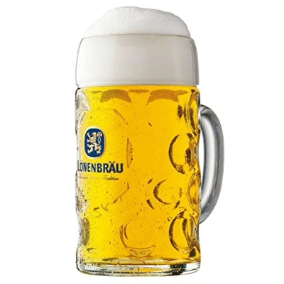 Abbildung von Bavariashop Löwenbräu Glas Masskrug 1,0 Liter Original wie im Festzelt