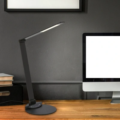Abbildung von BRILONER LED Schreibtischlampe mit Touch, dimmbar in Stufen, einstellbar von warmweiß bis kaltweiß, Tischlampe, Lampe, Nachttischlampe, Tischleuchte, Deko, Bürolampe, Leselicht, 83x20 cm, Schwarz