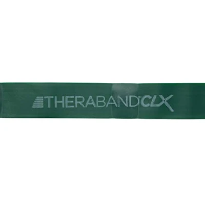 Abbildung von TheraBand Original Fitnessband CLX Resistance Band für Krafttraining und Abnehmen zuhause oder im Gym Perfekte Trainingslänge Grün Schwer, Onesize