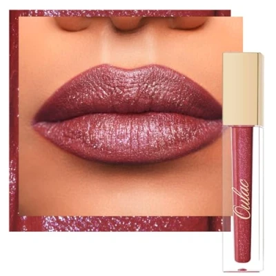 Abbildung von Oulac Glitzer Lippenstift Flüssig Langanhaltender Metallic Finish Kussechter Wasserdicht Lippen Make up Cremige Textur Vegan 4.5ml MS07