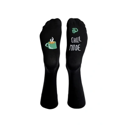 Abbildung von Dedoles Socken Unisex Damen Herren &amp; Kinder Baumwolle viele lustige Designs 1 Paar Geschenk links rechts verschieden, Farbe Schwarz, Motiv Chill Mode, Gr. 35 38