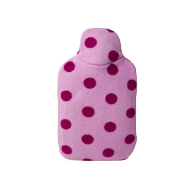 Abbildung von Hugo Frosch Wärmflasche Kinder Öko 0,8 l mit Double Fleecebezug rosa Punkte, Made in Germany