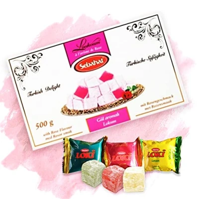 Abbildung von SEBAHAT Türkischer Honig Lokum Turkish Delight / Rose Gül + 3 Loki GRATIS dazu