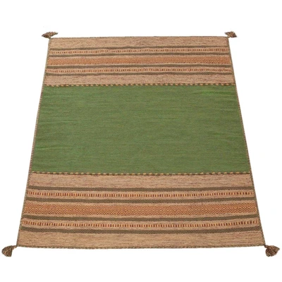 Abbildung von Paco Home Teppich &quot;Kilim 217&quot;, rechteckig, 12 mm Höhe, handgewebter Wendeteppich, reine Baumwolle, gestreift, Wohnzimmer