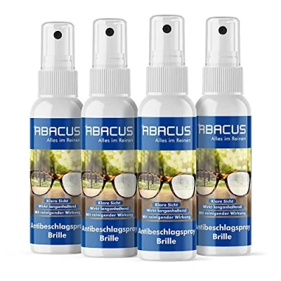 Abbildung von ABACUS® Antibeschlagspray Brille, Antibeschlagspray, Antibeschlagmittel für Brillen &amp; Brillengläser Brille 4X 75 ml (7655.4)