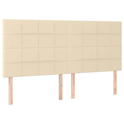 Abbildung von vidaXL 4X Kopfteil Polsterkopfteil Bettkopfteil für Bett Bettrahmen Betthaupt Bettgestell Schlafzimmer Bettzubehör Creme 90x5x78/88cm Stoff