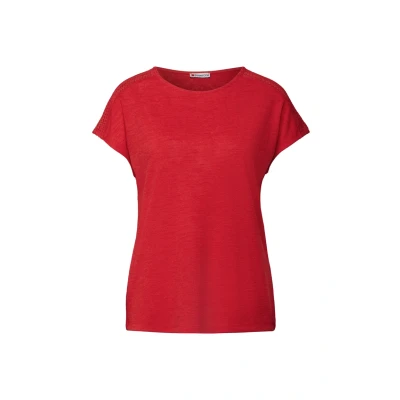 Abbildung von STREET ONE Damen A323146 Shirt mit Spitzendetail, Glory red, 38