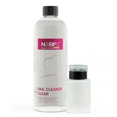 Abbildung von N&amp;BF Nagel Cleaner Set 1000ml + Dispenser Pumpflasche 70% Isopropanol Alkohol isopropylalkohol für Gelnägel (Schwarz 150ml)