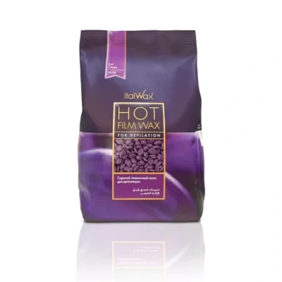 Abbildung von Italwax Plum 500g Waxing Perlen für Haarentfernung Natürliche Formulierung alle Hauttypen Fruchtaroma Empfohlen Bikinizone und Achseln