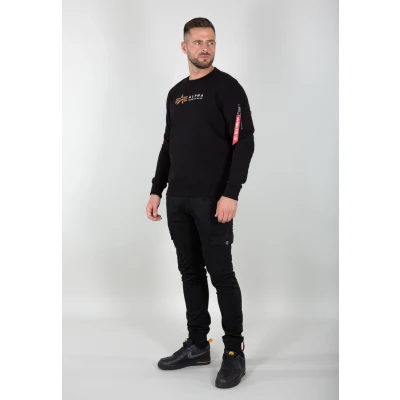 Abbildung von Alpha Industries Label Sweater Sweatshirt für Herren Black