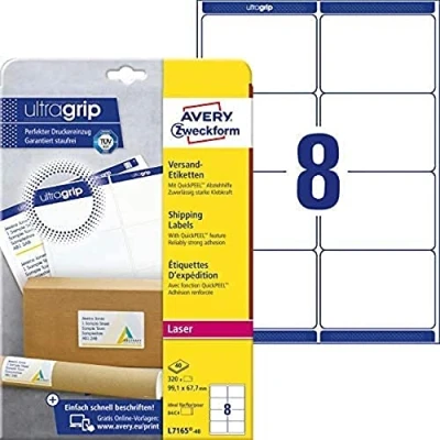 Abbildung von Avery BlockOut Versandetiketten L7165 40