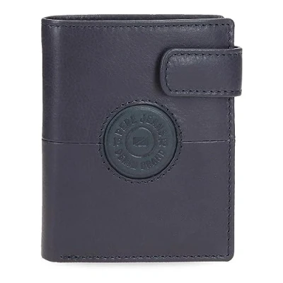 Abbildung von Pepe Jeans Cracker Vertikale Geldbörse mit Klickverschluss, blau, 8,5 x 10,5 1 cm, Leder, Talla única, Klickverschluss