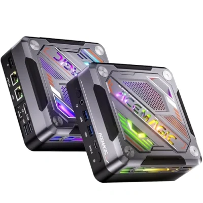 Abbildung von ACEMAGIC AM18 Mini Gaming PC, AMD Ryzen 7 8845HS (8C/16T, bis zu 5.1Ghz), Zen4 PC,32GB DDR5 (5600MHz) 1TB (PCIe4.0) NVME SSD Computer with WiFi6 2.5G LAN 8K UHD W11 Type C