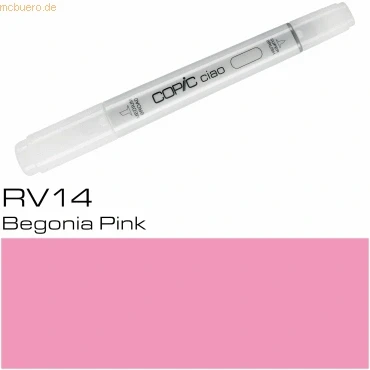 Abbildung von COPIC Ciao Marker Typ RV 14, Begonia Pink, vielseitiger Layoutmarker, mit einer mittelbreiten und Brush Spitze