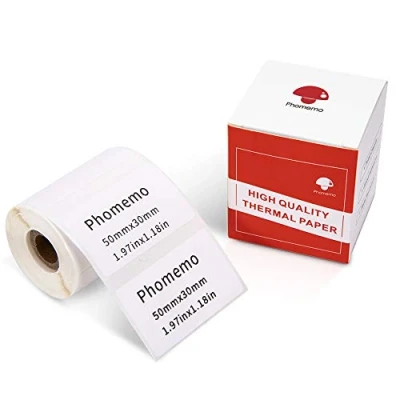 Abbildung von Phomemo M110 Etikett Thermoetikettenpapier Multifunktionales selbstklebendes ，1,97&quot;x1,18&quot; (50x30 mm), Geeignet für M200 M220 M120 M221 Etikettendrucker, 230 Etiketten/Rolle