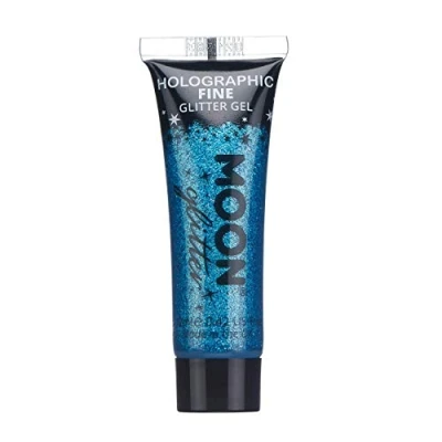 Abbildung von Holographisches Gesichts &amp; Körper Glitzer Gel von Moon Glitter 12ml Blau Gesichtsfarbe