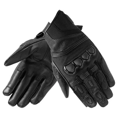 Abbildung von REBELHORN Patrol Short Leder Motorradhandschuhe für Männer Superfabric Panels und Fingerkappen Belüftung Flexible Elemente Touchscreen Friendly Pads