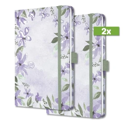 Abbildung von SIGEL J4337/2 Wochenkalender Jolie 2024, Loose Florals Lilac, ca. A5, Hardcover, Gummiband, Stiftschlaufe, Einstecktasche, 174 Seiten, aus nachhaltigem Papier, Terminplaner, 2 Stück