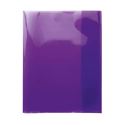 Abbildung von HERMA 19628 Heftumschläge Quart Transparent Violett Lila, 10 Stück, Hefthüllen aus strapazierfähiger, abwischbarer &amp; extra dicker Polypropylen Folie, durchsichtige Heftschoner für Schulhefte, farbig