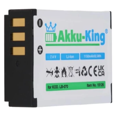 Abbildung von Akku kompatibel mit Kodak LB 070, PIXPRO S1 ersetzt 070 Li Ion 1150mAh