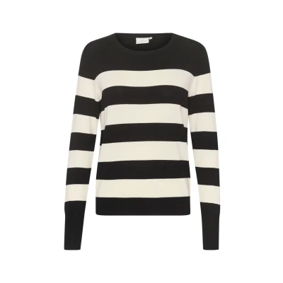 Abbildung von Kaffe Strickpullover Black turtledove stripe, Damen, Größe: 38, stripe