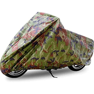 Abbildung von ANFTOP Wasserdicht Motorrad Abdeckung Camouflage Farbe UV Regen Schutz Staubdicht Breathable Scooter Abdeckungen Mit Tragetasche Outdoor Cover Abdeckplane XL