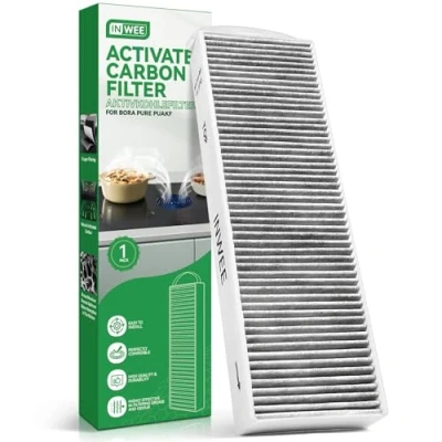 Abbildung von Inwee Aktivkohlefilter für Bora Pure PUAKF, 1 X Hochwertiger Pure/S Pure/PURU oder PUXU Kochfeld mit Umluft, PUAKF Filter Zubehör Ersatzfilter