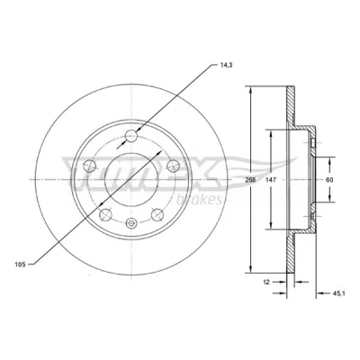 Abbildung von Bremsscheibe TOMEX Brakes TX 72 65