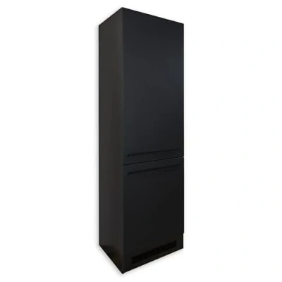 Abbildung von Stella Trading Jazz 8 Moderner Einbauschrank für Kühlschrank in Schwarz matt Geräumiger Hochschrank Küchenschrank mit viel Stauraum 60 x 211 57 cm (B/H/T)