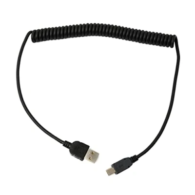 Abbildung von System S USB 2.0 Kabel 130 cm Mini B Buchse zu Typ A Stecker Adapter Spirale für Garmin