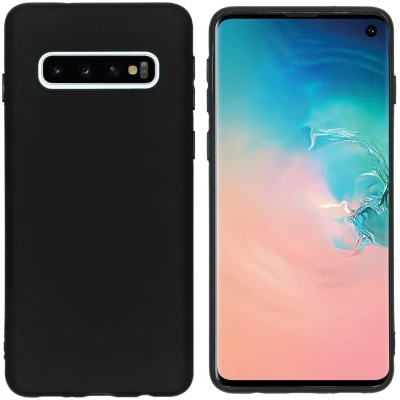 Abbildung von Samsung Galaxy S10 Hülle Silikon iMoshion Soft Case/Backcover Handyhülle Schwarz