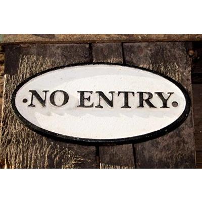 Abbildung von Antikas Schild Eisen Gusseisen No Entry keinen Zutritt Türschild verboten