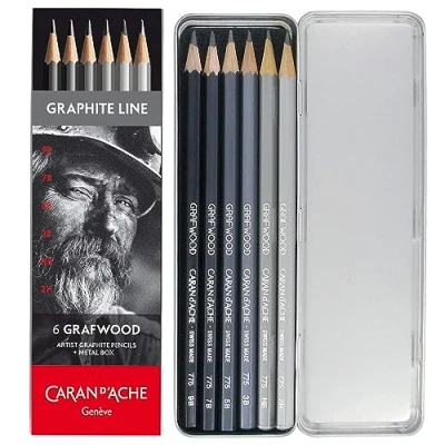 Abbildung von Caran d&#039;Ache 0775.306 Artist Graphite Line Grafwood Bleistifte mit 6 Härtegraden, Grau